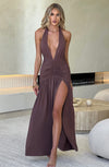 Melania Maxi Dress - Chocolate Dress XS Babyboo Fashion Premium Exclusive Design