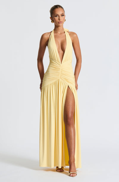 Melania Maxi Dress - Lemon - View 3 | Shop Formal Dress