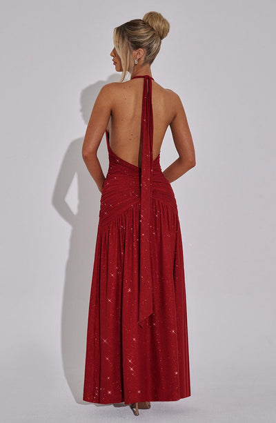 Melania Maxi Dress - Red Sparkle - View 6 | Shop Formal Dress