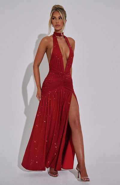 Melania Maxi Dress - Red Sparkle - View 4 | Shop Formal Dress