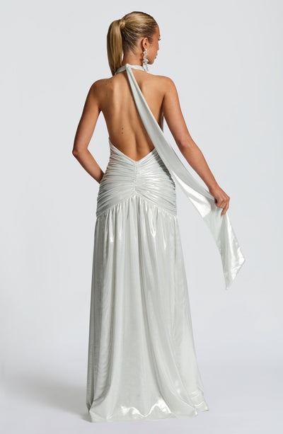 Collective Dress - Melania Maxi Dress - Silver image 3