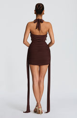 Melona Mini Dress - Plum Brown Dress Babyboo Fashion Premium Exclusive Design