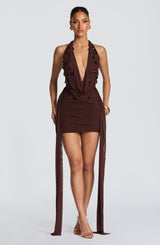 Melona Mini Dress - Plum Brown Dress Babyboo Fashion Premium Exclusive Design