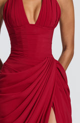 Minette Maxi Dress - Deep Red Dress Babyboo Fashion Premium Exclusive Design