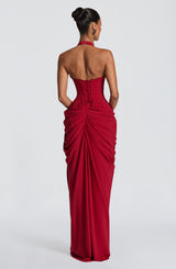Minette Maxi Dress - Deep Red Dress Babyboo Fashion Premium Exclusive Design