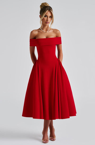 Collective Dress - Miranda Midi Dress - Red image 6
