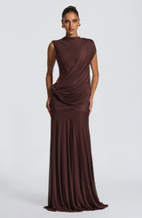 Mireya Maxi Dress - Plum Brown Dress Babyboo Fashion Premium Exclusive Design