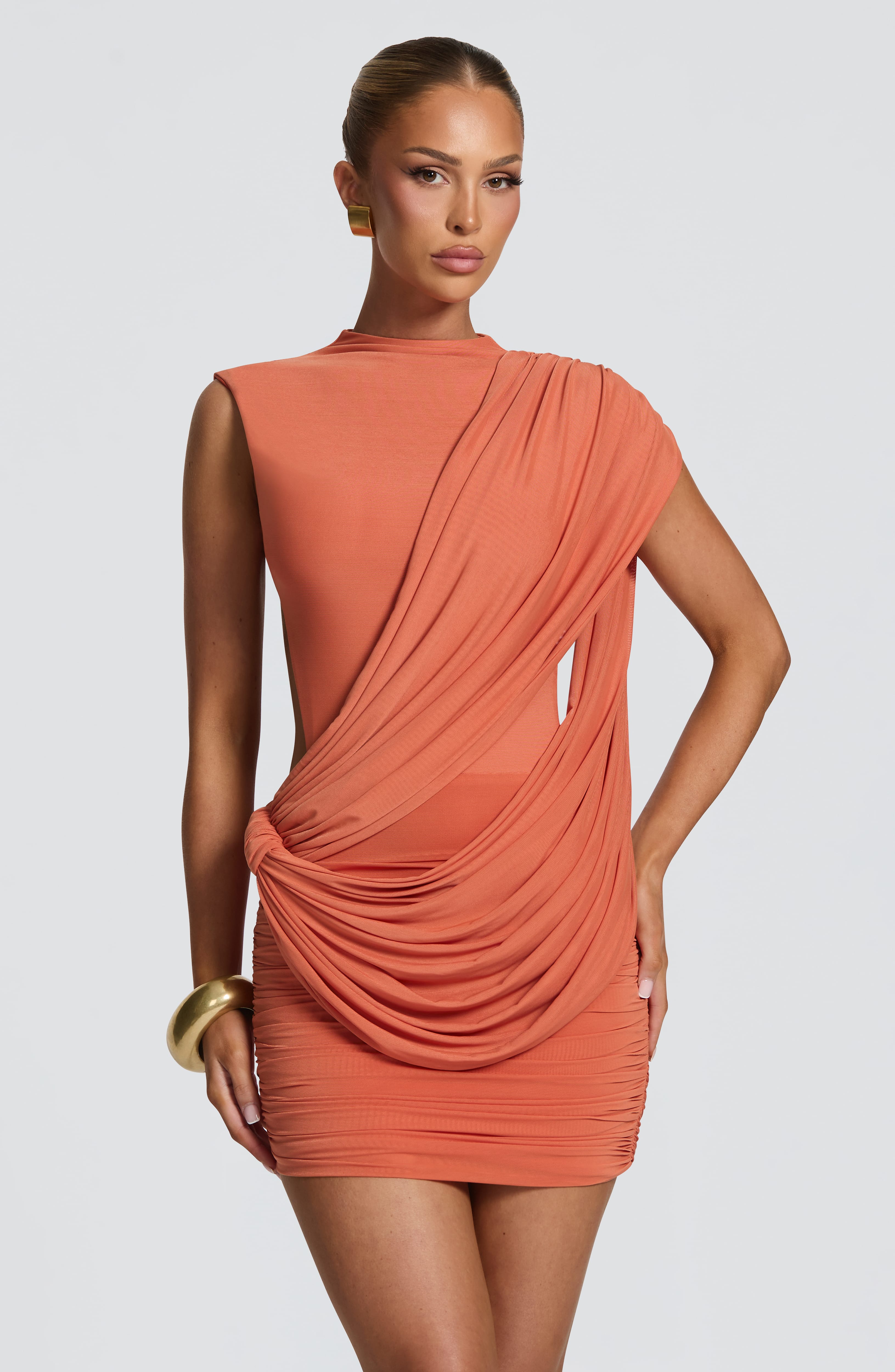 womens burnt orange dress Mireya Mini Dress