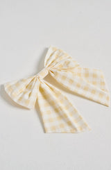 Mitzi Bow - Lemon Gingham Accessories ONE SIZE Babyboo Fashion Premium Exclusive Design