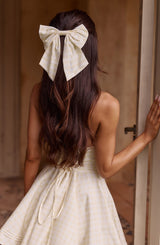 Mitzi Bow - Lemon Gingham Accessories ONE SIZE Babyboo Fashion Premium Exclusive Design