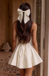 Mitzi Bow - Lemon Gingham Accessories ONE SIZE Babyboo Fashion Premium Exclusive Design