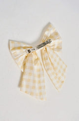 Mitzi Bow - Lemon Gingham Accessories ONE SIZE Babyboo Fashion Premium Exclusive Design