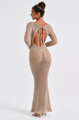 Moana Maxi Dress - Beige Dress Babyboo Fashion Premium Exclusive Design