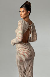 Moana Maxi Dress - Beige Dress Babyboo Fashion Premium Exclusive Design