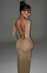 Nadia Maxi Dress - Gold Sparkle Dress Babyboo Fashion Premium Exclusive Design