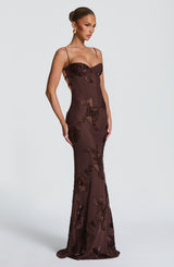Nefertiti Maxi Dress - Plum Brown Dress Babyboo Fashion Premium Exclusive Design