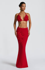 Nerida Maxi Skirt - Red Skirt Babyboo Fashion Premium Exclusive Design