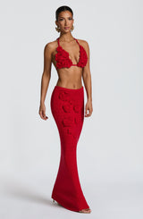 Nerida Maxi Skirt - Red Skirt Babyboo Fashion Premium Exclusive Design