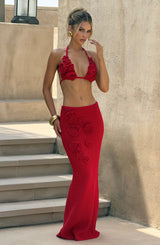 Nerida Maxi Skirt - Red Skirt Babyboo Fashion Premium Exclusive Design