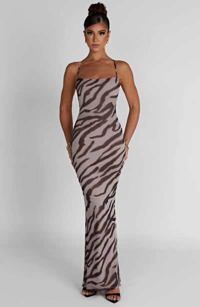 Nessa Maxi Dress - Zebra Print - View 4 | Shop Formal Dress