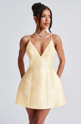 Nicole Mini Dress - Lemon Dress Babyboo Fashion Premium Exclusive Design