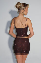 Nila Mini Skirt - Plum Brown Skirt Babyboo Fashion Premium Exclusive Design