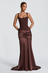 Nixie Corset - Plum Brown Tops Babyboo Fashion Premium Exclusive Design