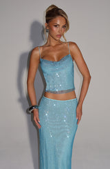 Nora Top - Aqua Tops Babyboo Fashion Premium Exclusive Design