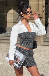 Olina Top - Black/White Tops Babyboo Fashion Premium Exclusive Design