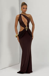 Onyx Maxi Dress - Plum Brown Dress Babyboo Fashion Premium Exclusive Design