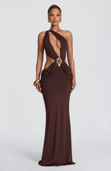 Onyx Maxi Dress - Plum Brown Dress Babyboo Fashion Premium Exclusive Design