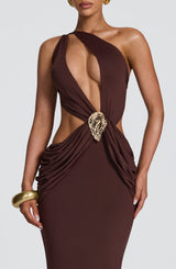 Onyx Maxi Dress - Plum Brown Dress Babyboo Fashion Premium Exclusive Design