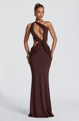 Onyx Maxi Dress - Plum Brown Dress XS Babyboo Fashion Premium Exclusive Design