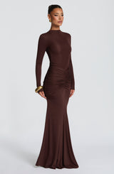 Oriane Maxi Dress - Plum Brown Dress Babyboo Fashion Premium Exclusive Design