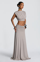 Paige Maxi Skirt - Light Grey Skirt Babyboo Fashion Premium Exclusive Design