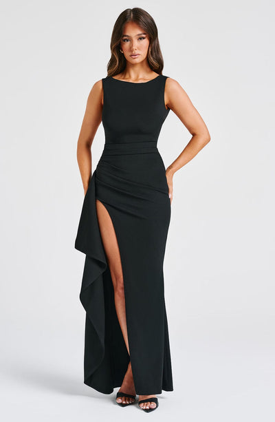 Shop Formal Dress - Pandora Maxi Dress - Black sixth image