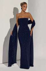 Pandra Maxi Dress - Navy Sparkle Dress Babyboo Fashion Premium Exclusive Design