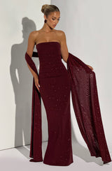 Pandra Maxi Dress - Wine Sparkle Dress Babyboo Fashion Premium Exclusive Design