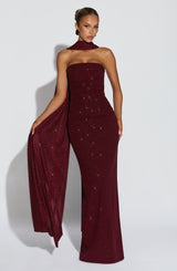 Pandra Maxi Dress - Wine Sparkle Dress Babyboo Fashion Premium Exclusive Design