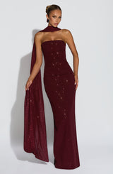Pandra Maxi Dress - Wine Sparkle Dress Babyboo Fashion Premium Exclusive Design