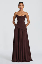 Patricia Maxi Dress - Plum Brown Dress XS Babyboo Fashion Premium Exclusive Design