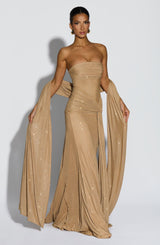 Paula Maxi Dress - Gold Sparkle Dress Babyboo Fashion Premium Exclusive Design