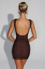 Petra Mini Dress - Plum Brown Dress Babyboo Fashion Premium Exclusive Design