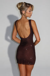 Petra Mini Dress - Plum Brown Dress Babyboo Fashion Premium Exclusive Design