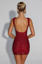 Petra Mini Dress - Wine Dress Babyboo Fashion Premium Exclusive Design