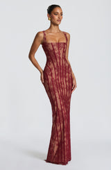 Polina Maxi Dress - Burgundy Dress Babyboo Fashion Premium Exclusive Design