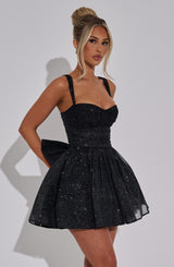 Polly Mini Dress - Black Sparkle Dress Babyboo Fashion Premium Exclusive Design