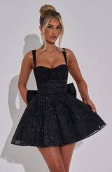 Polly Mini Dress - Black Sparkle Dress Babyboo Fashion Premium Exclusive Design