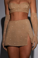 Posie Mini Skirt - Gold Sparkle Skirt Babyboo Fashion Premium Exclusive Design