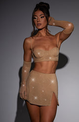 Posie Mini Skirt - Gold Sparkle Skirt XS Babyboo Fashion Premium Exclusive Design